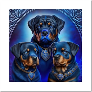 Rottweiler Trio Posters and Art